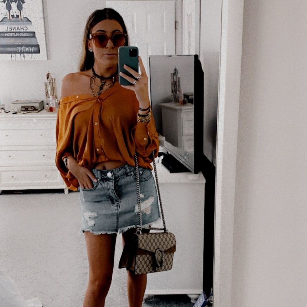 Burnt orange button down